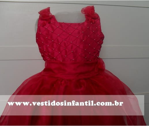 Vestido de Festa Infantil Vermelho