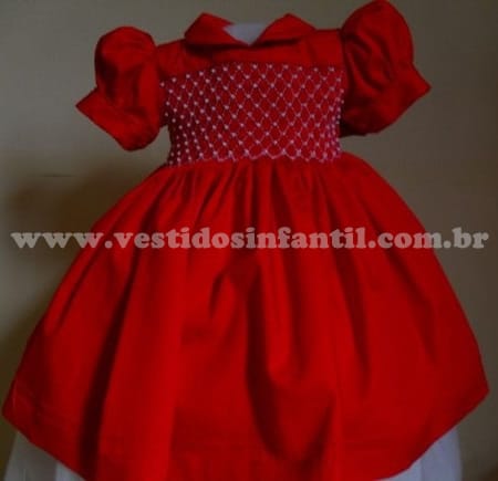 vestido infantil social vermelho