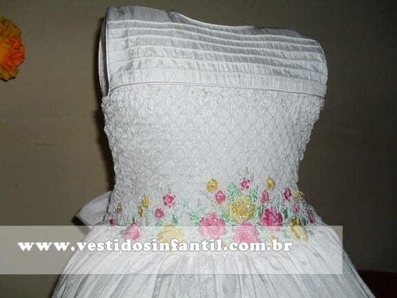 vestido infantil social branco