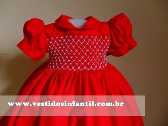 vestido de festa vermelho para bebe