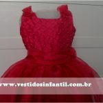 vestido de festa infantil vermelho