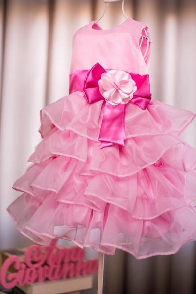 Vestido rosa de meninas para casamentos