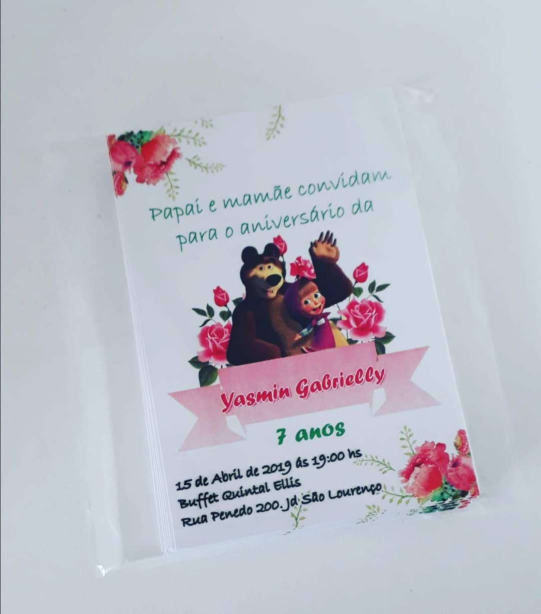 Convite Masha e o Urso Convite Masha e o Urso