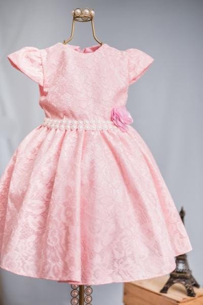 vestido infantil preto e rosa