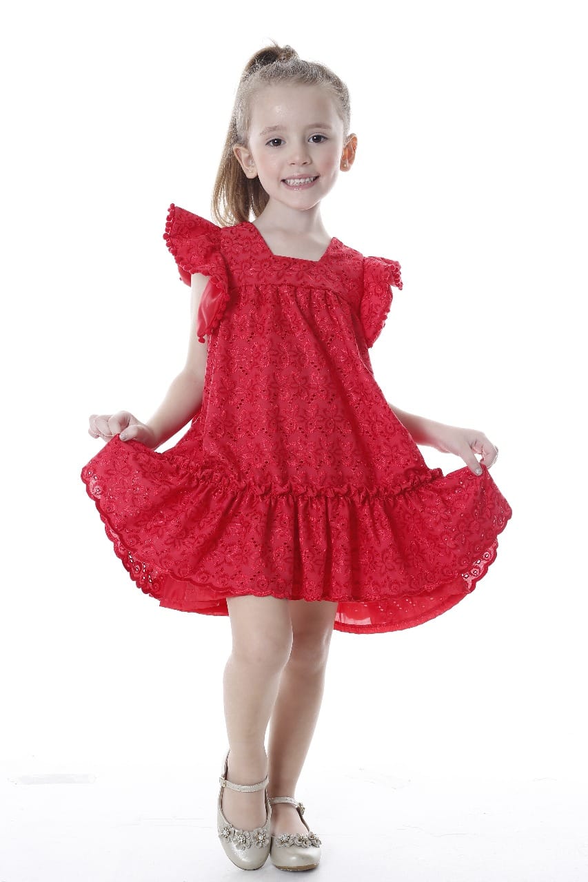 vestido vermelho infanto juvenil